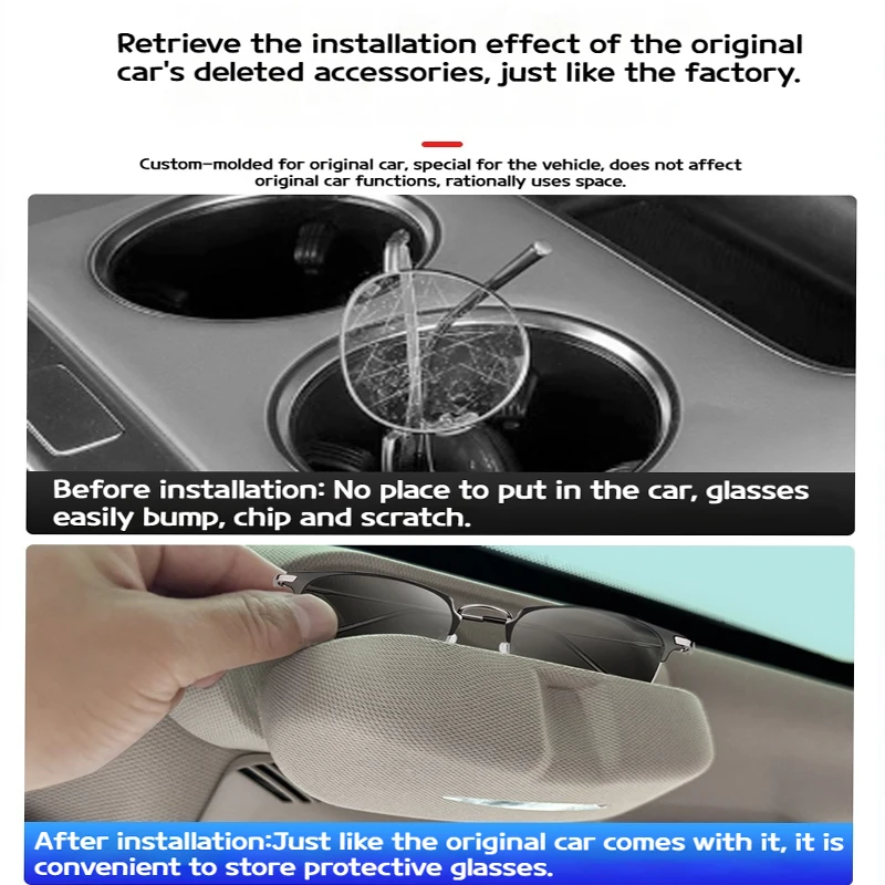Afbeelding 7: Voor Bmw X1 U11 2023-2025 Auto Suede Brillenkoker Modificatie Zonnebril Opslag Clip Dak Zonnebril Frame Interieur accessoires