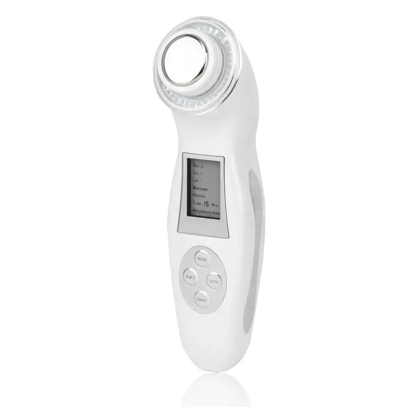 Machine de massage facial à ultrasons à photons LED, 3 couleurs, thérapie par ions galvaniques, vibration par ultrasons, soins de la peau, outil de beauté, 3MHz