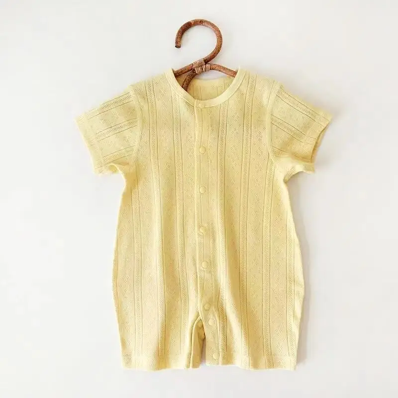 Baby Summer Jumpsuit Short Sleeved Thin Baby Ultra-thin Summer Clothes Crawling Clothes Newborn Air-conditioned Clothes Pajamas