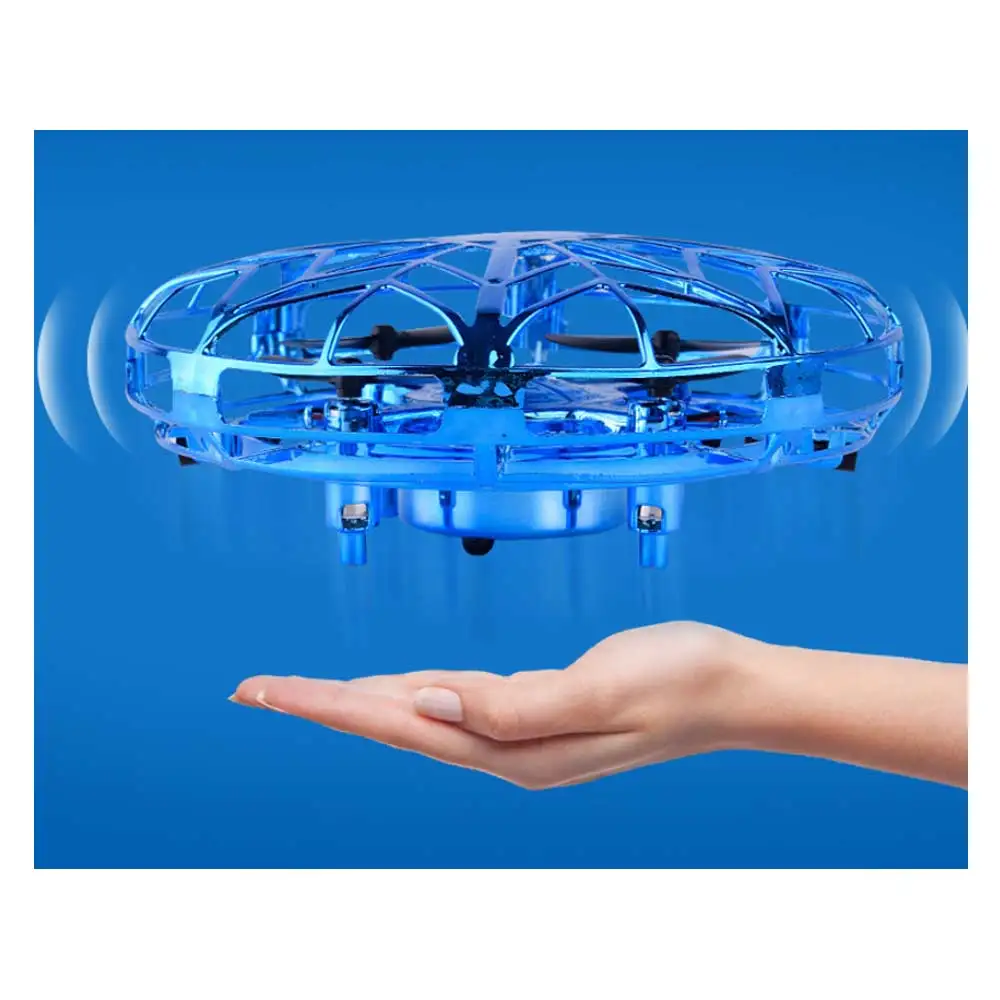 HWRC Drone RC Mini untuk anak-anak, Drone remote control induksi sensor tangan UFO dengan lampu LED, mainan isi ulang daya USB untuk anak-anak