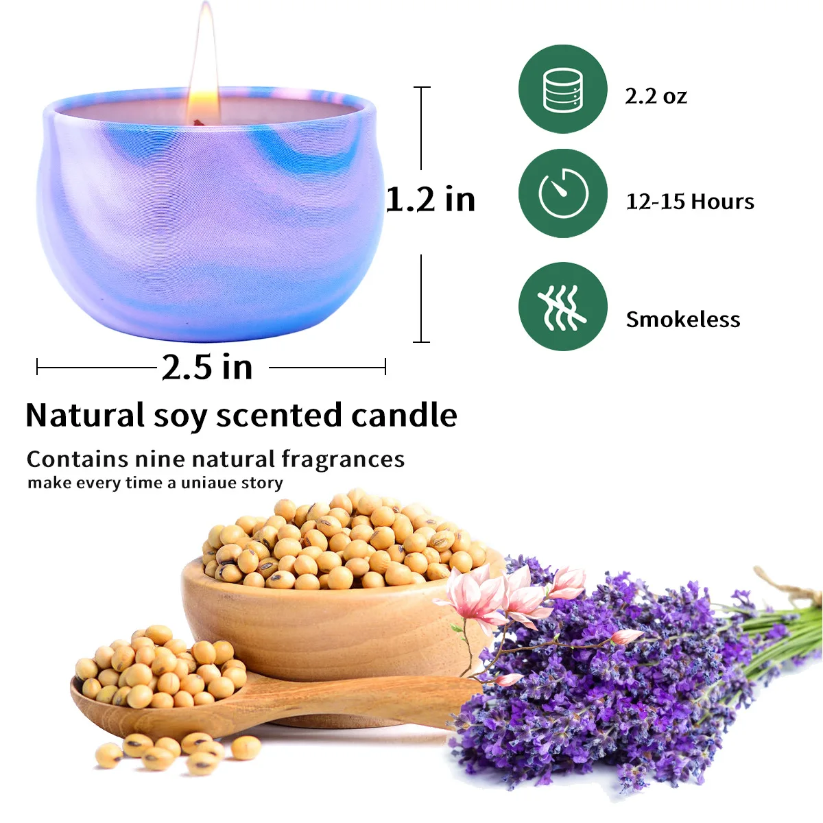 Aromatherapy candles sleep soothing lavender essential oil fragrance light luxury cup wax soy plant mixed gift box gift