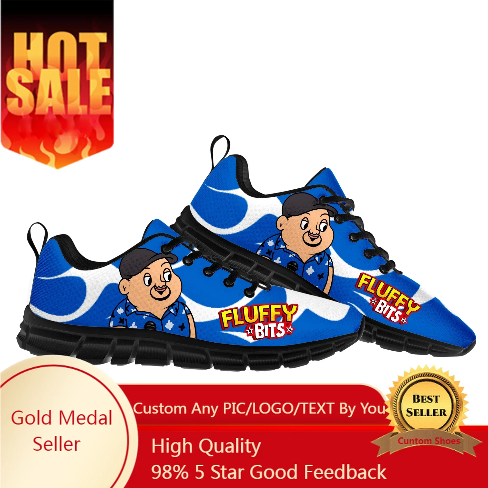 

Fluffy Bits Flats Sneakers Mens Womens Teenager Sports Running Shoes High Quality Anime Cartoon Custom Lace Up Mesh Footwear