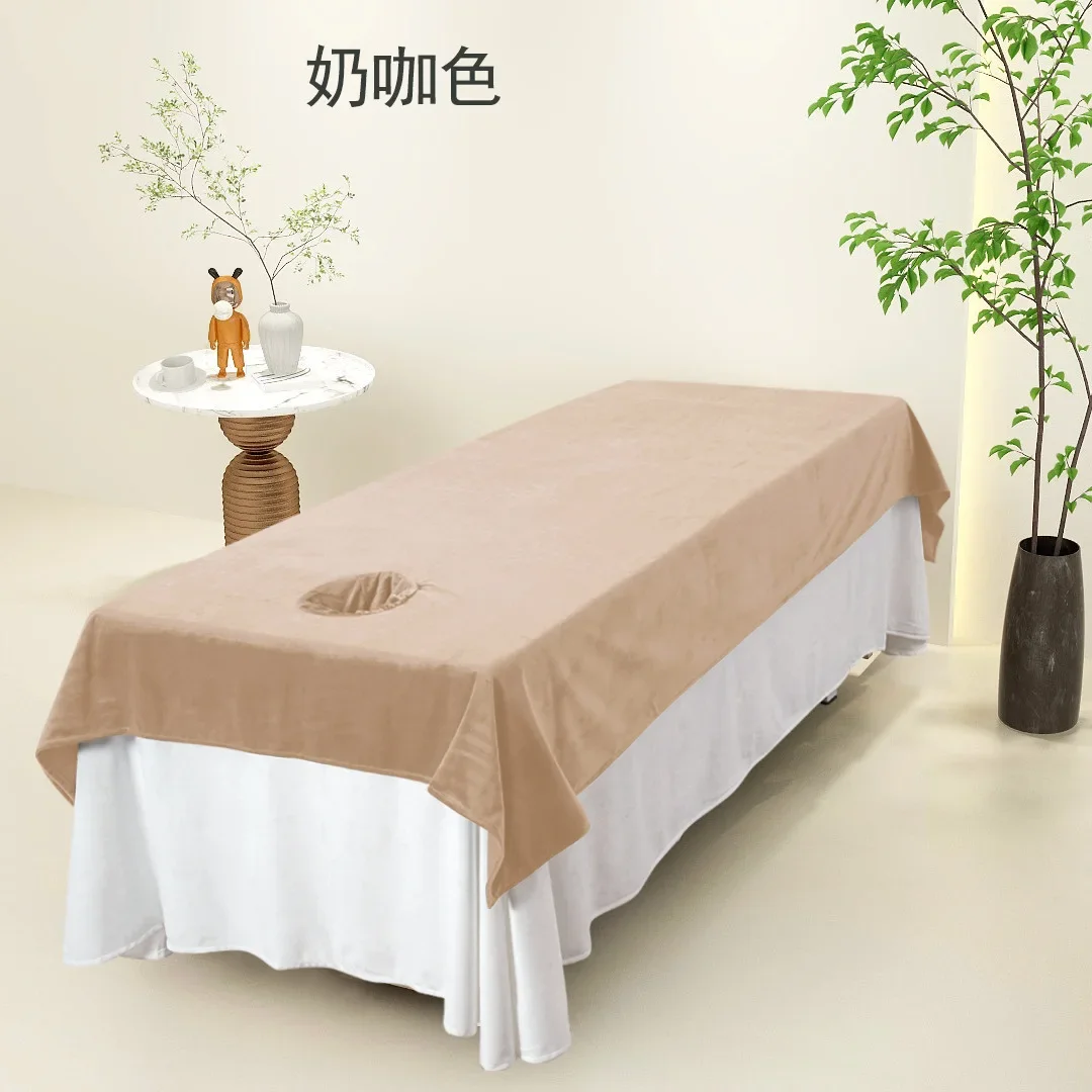 1pcs Luxury Milk Velvet Beauty Salon Spa Bed Sheets SPA Massage Bed Table Cover Sabanas Para Cama Soft Salon Sheets With/no Hole