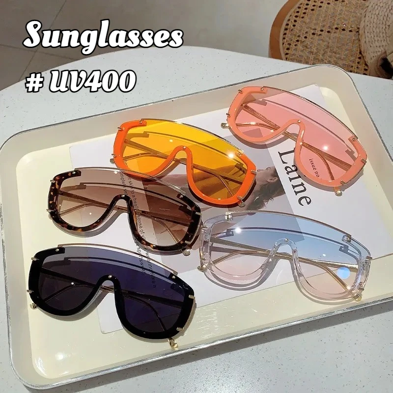 

New Fashion Metal Large Frame Sunglasses Personalized UV400 Protection Travel Outdoor Street Shooting Luxury Unisex Sunglasses