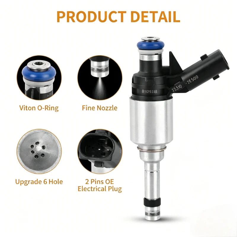 Fuel Injector 4PCS 353102E500 35310 2E500 FI114992 For Hyundai Elantra Tucson Kia Forte Soul 2.0L L4 2014-2017