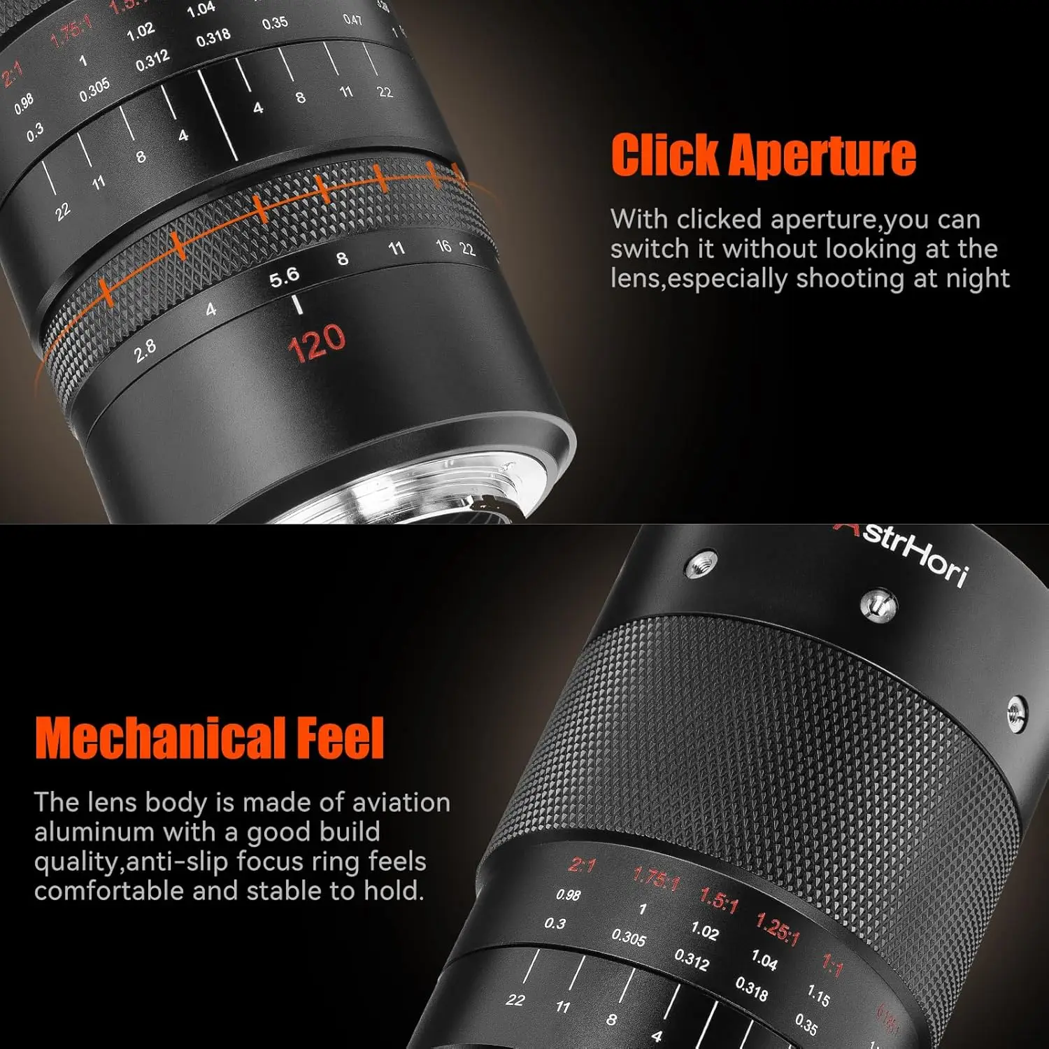 AstrHori 120mm F2.8 Macro 2X Full Frame Large Aperture Medium Telephoto Standard Prime Camera Lens with E Z RF L Mount