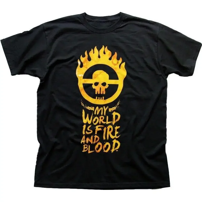Mad Max Fury Road My World is Fire and Blood black printed t shirt FN9399