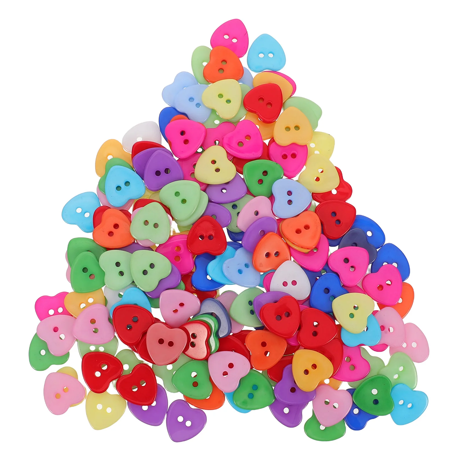 

300Pcs Heart Shaped Resin Buttons 2-Hole Assorted Colors Sew-on Fastener Embellishments for DIY Sewing Crafts Cardigans Sweaters
