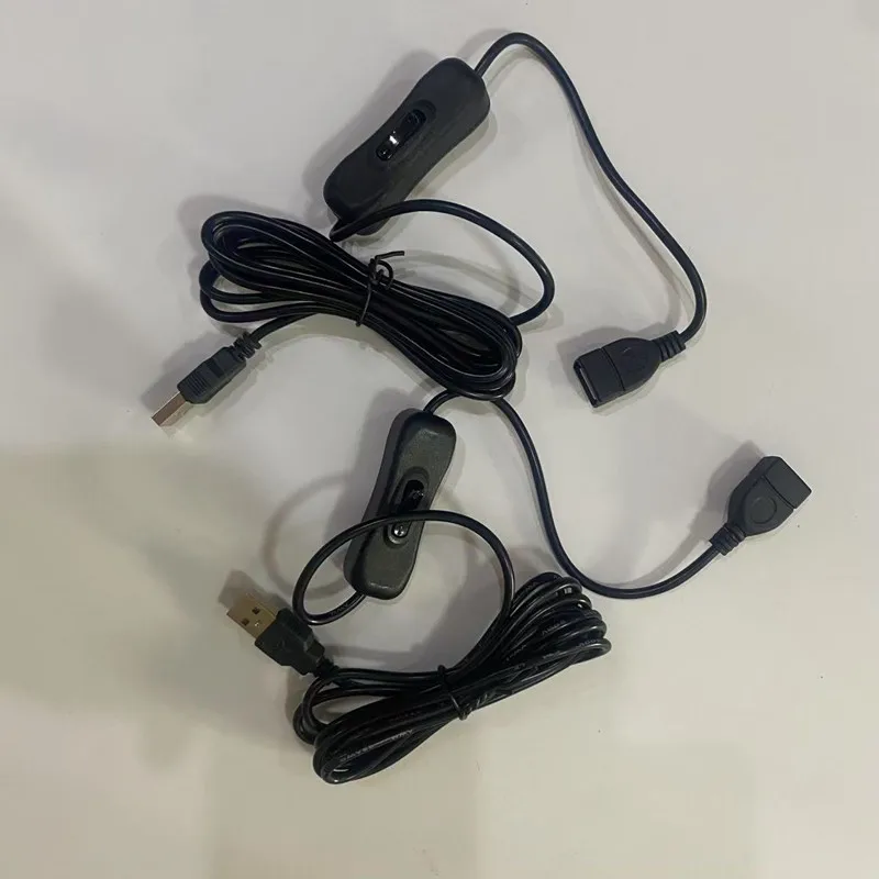 USB Cable With Switch ON/OFF 2Meters Length USB Extension Cable Toggle for USB Lamp Fan Power Supply
