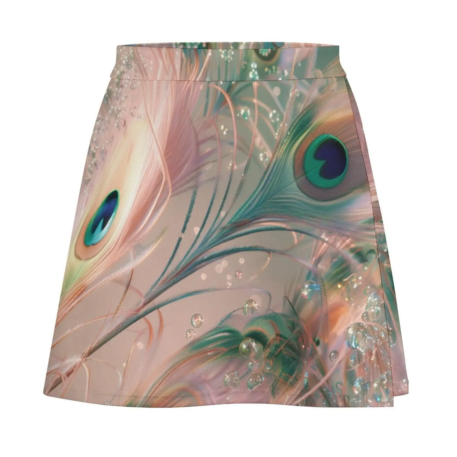 Texture made of peacock feathers on peach fuzz background Mini Skirt outfit korean style modest skirts for women Mini Skirt