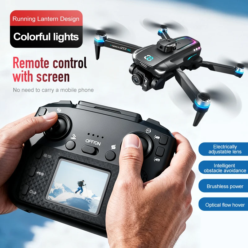 

LU88drone, двойная камера, 4K пикселей, пульт дистанционного управления со встроенным экраном, интеллектуальное предотвращение препятствий, аккумулятор 1200 мАч