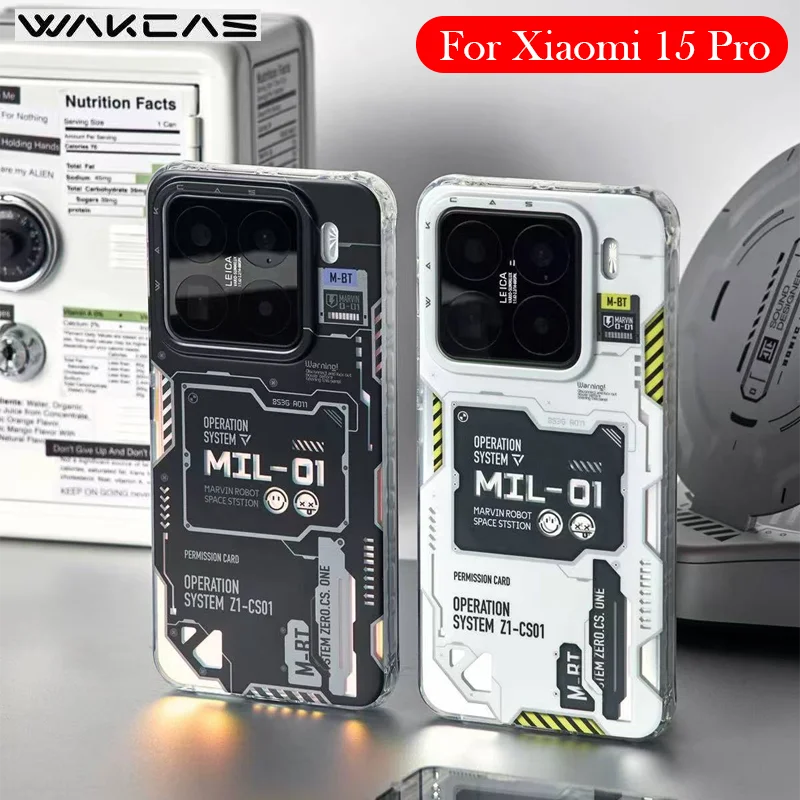 

Матовый чехол Wakcas для Xiaomi 15 Pro, задняя крышка с беспроводной зарядкой для XIAOMI 15 PRO