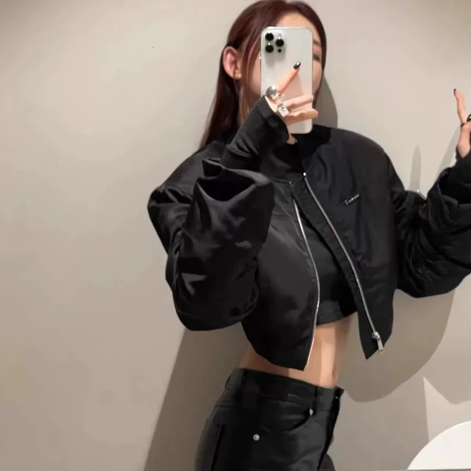 Spring Autumn Korean Style Design Street Casual Short Jacket Baseball Outerwear Women's Flight Slim Coat Top Jacket Female