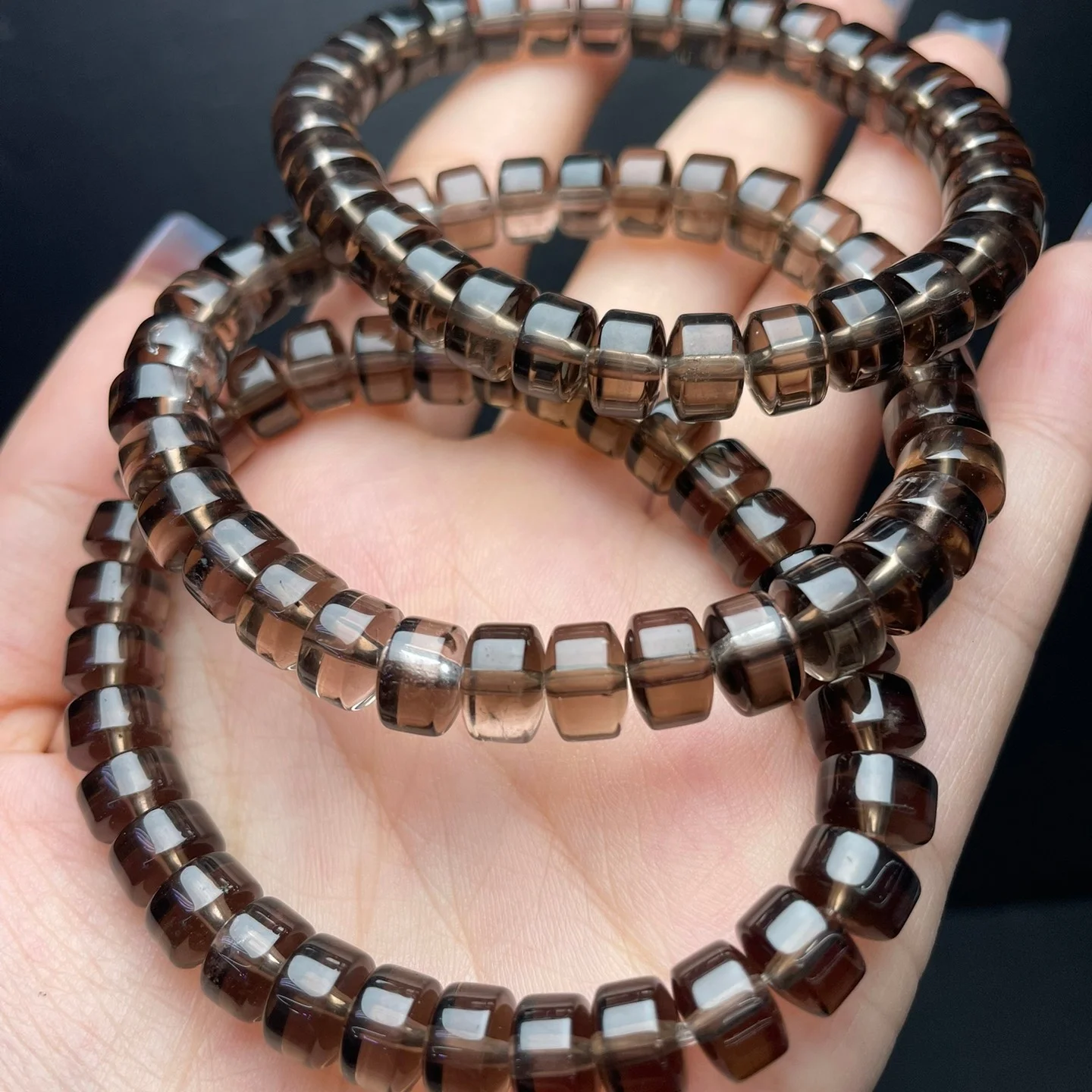 

1 Pc Fengbaowu Natural Smoky Quartz Bracelet 8MM Beads Crystal Reiki Healing Stone Jewelry Gift For Women Men