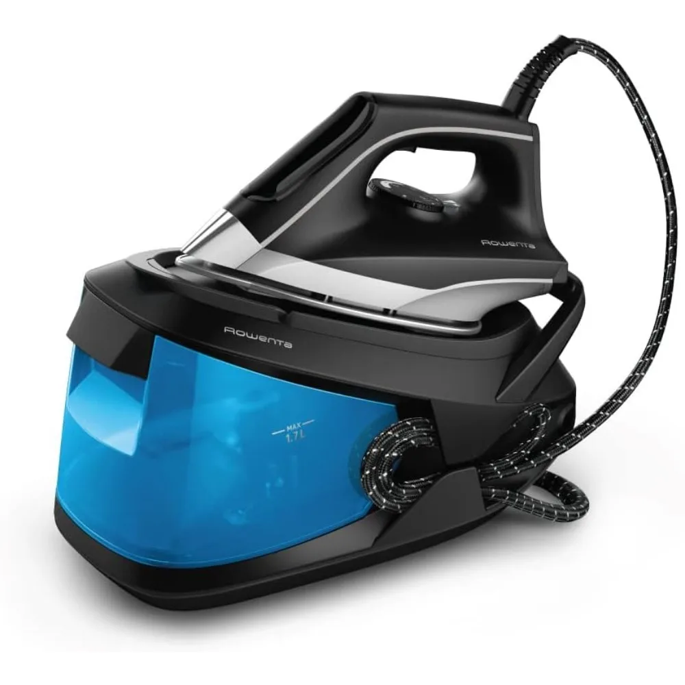 Compact 1500 Watts Iron, Fabric Steamer, Garment Steamer Black and Blue, VR8324.