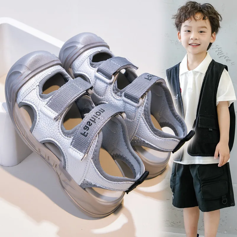 Boys Girls Casual Sandals Toes Capped Children Sports Sandals Soft Bottom 2026 Brand New Kids Beach Shoes  Non-slip
