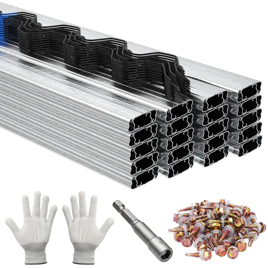 

PCS 3.28FT Greenhouse Wiggle Spring Wire and Lock Channel Kit, Greenhouse Channel and PVC Coated Spring for Plastic Film, Nettin