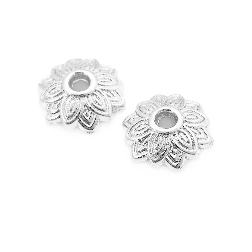 18K Goldfarbene Messing-Blumenperlenkappen Hochwertige DIY-Schmuckherstellungszubehör Halsketten- und Ohrring-Accessoires für Frauen – Detail 29