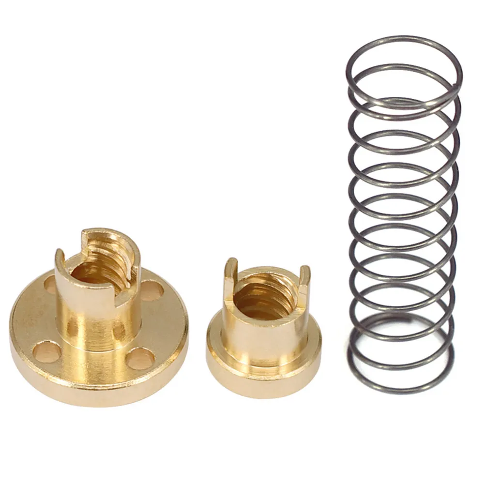 

2 Sets 3D Printer Component T8 Stainless Steel Lead Screw Copper Nuts High Quality Low Maintenance for Machine Use