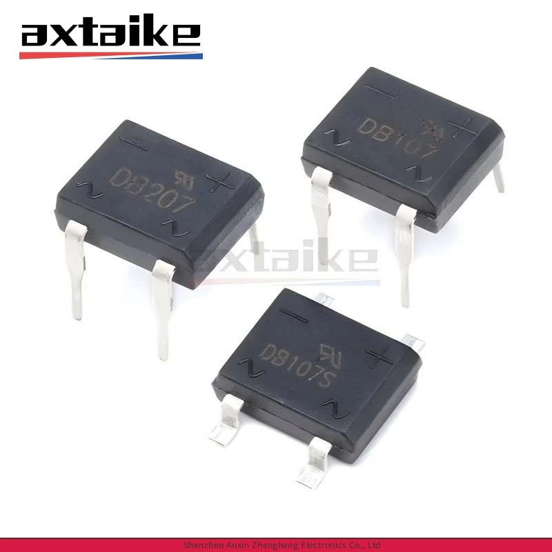 20PCS DB107 DB207 DIP-4 SMD-4Pin 1A 2A 1KV 1000V DB107S DB207S SMT Single Phase Bridge Rectifier