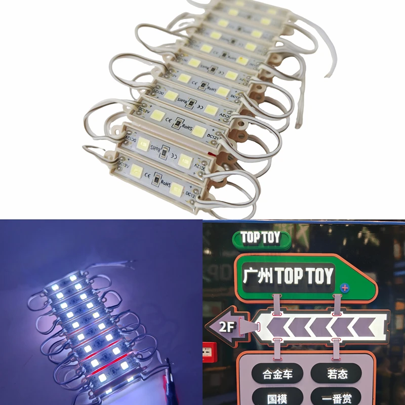 SMD 5054 LED Module 12V 2led waterproof 100pcs/lot 0.6W Outdoor Strip Light for Shop Signboard Advertisement Sign Letter Decor