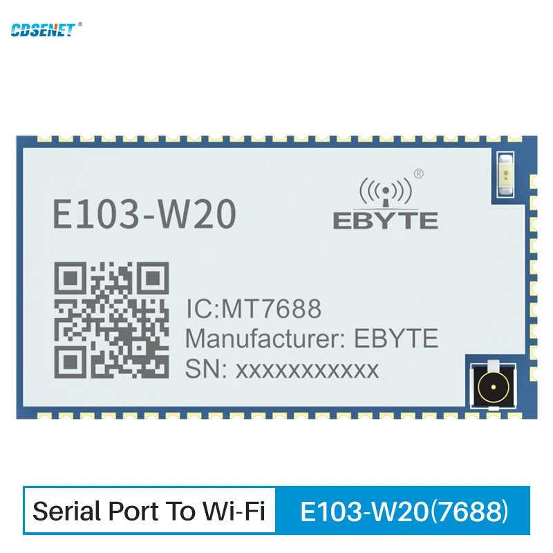 

Serial Port to Wifi Wireless Routing Module MT7688AN CDSENET E103-W20(7688) OpenWrt SDK AP STA 32MB Flash+128MB DDR2 150Mbps PHY