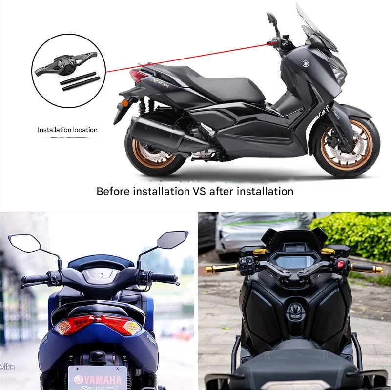 CNC Motorclip-on Handlebar Detachable Handlebar For Yamaha XMAX 300 250 125 V1 V2 2017-2024 2022 2023 Motorcycle Accessories