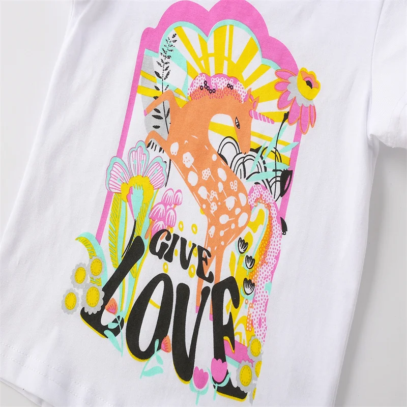 Jumping Meters 2-7T Girls Clothing Sets Kids Suits 2 Pcs Tops + Leggings Baby Clothes Summer Short Sleeve Kids Wear Outfits