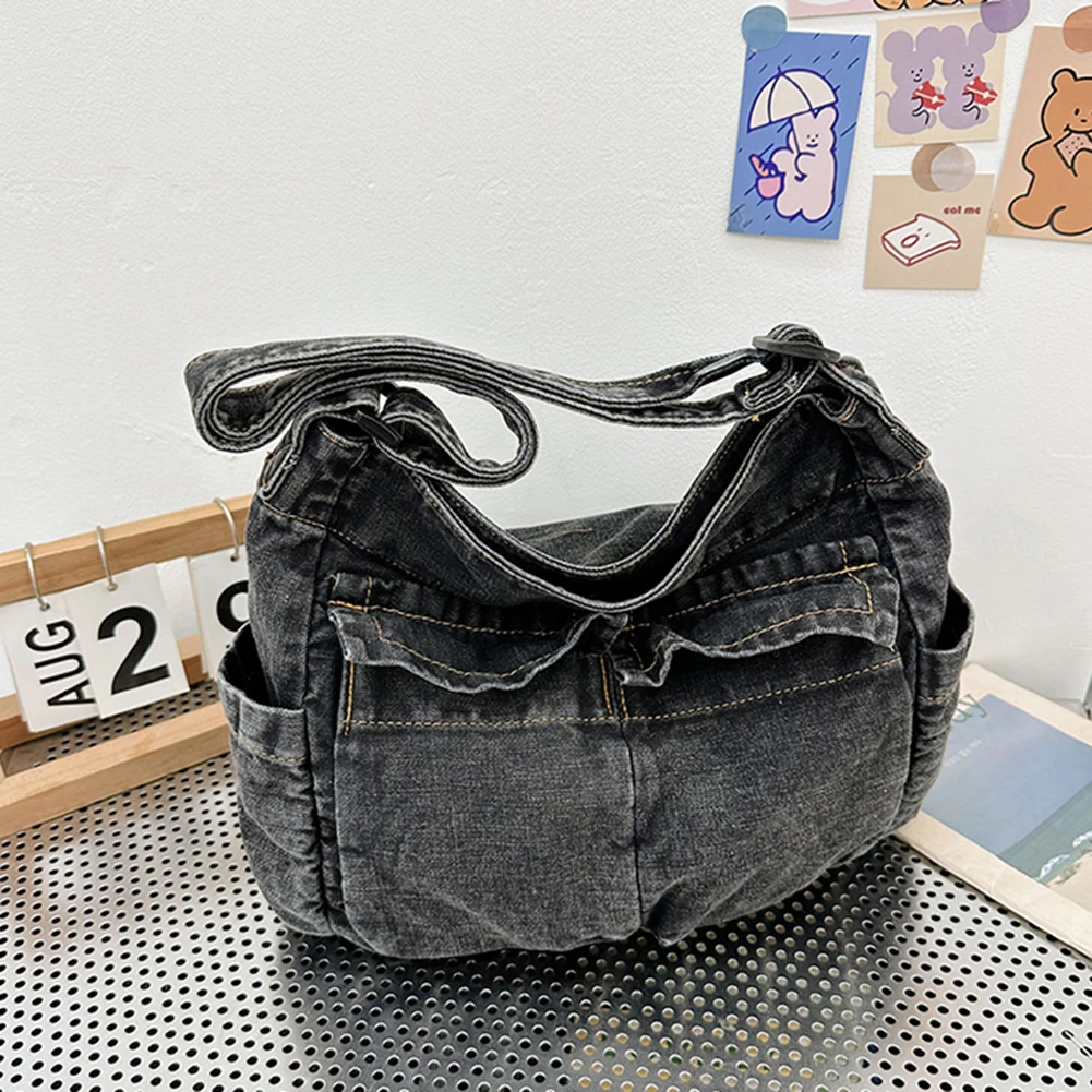 Denim Crossbody Bag for Women Totes Brand Fashion Men Causal Messenger Shoulder Bag Large Capacity Shopper Hobo Bag Women\'s Bag