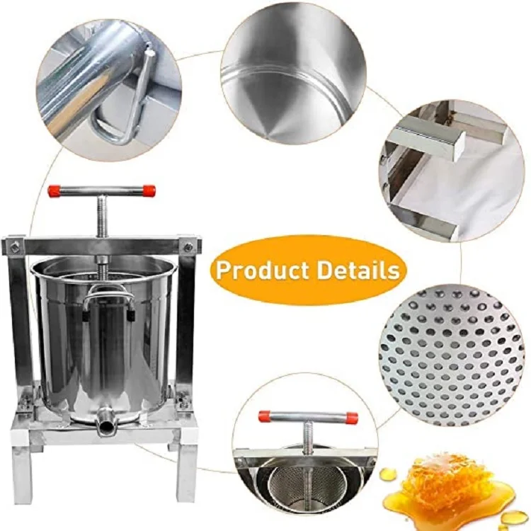 Honey Presser Beeswax Extractor Beekeeping Machine Stainless Steel Household Manual Honey Press Extractor Beekeeping Tool