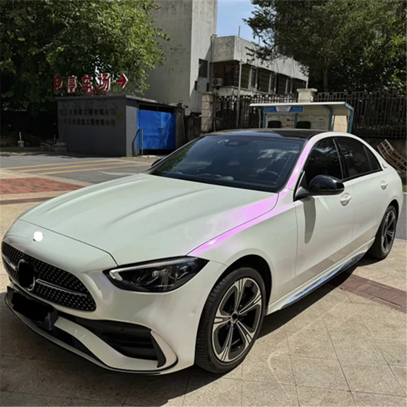 لآلئ PET عالية الجودة تتحول إلى اللون الأبيض إلى الأرجواني، تغيير لون فيلم التغليف لجسم السيارة