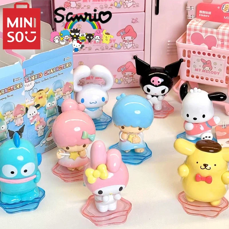 MINISO 산리오 캐릭터 블라인드 박스, 캐리 프렌드 시리즈 장식 미스터리 박스, 어린이날 크리스마스 선물 장난감, 정품