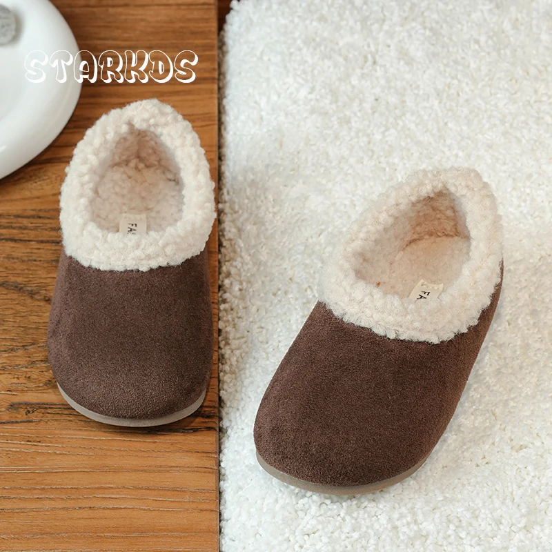 الانزلاق على امبسوول أحذية بوت قصيرة طفل رضيع الشتاء جولة تو الدافئة الفراء كسول المتسكعون طفلة سميكة أفخم رقيق أحذية قطنية في الهواء الطلق #4