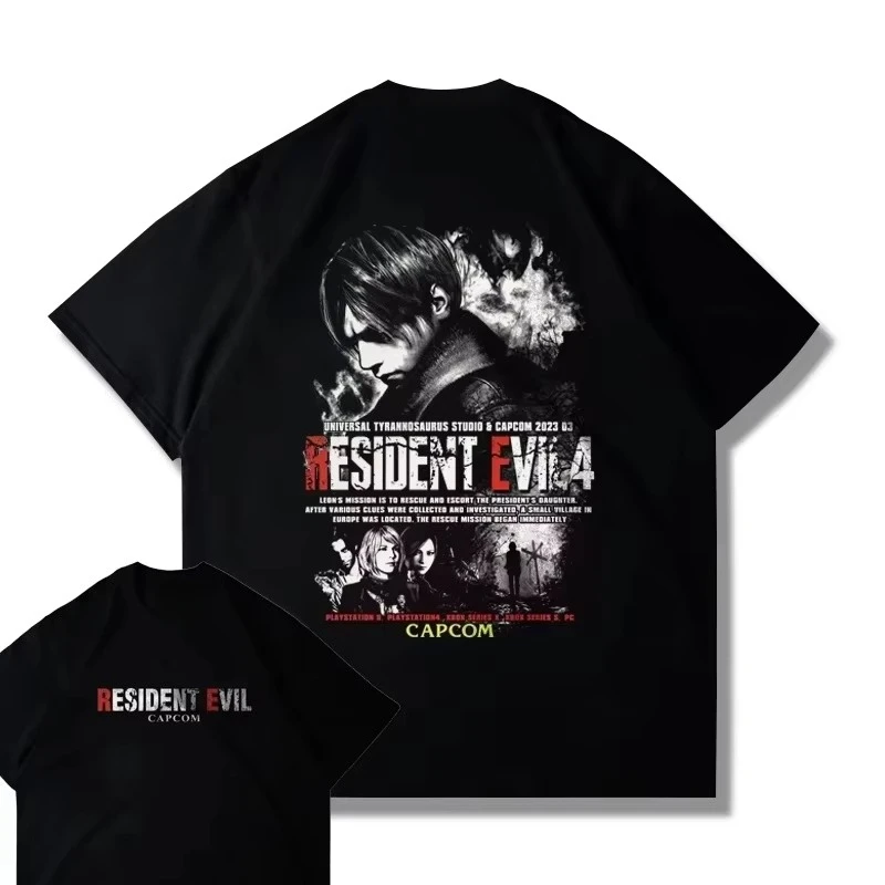 Capcom Games PS5 Resident Evil 4 Remastered تي شيرتات قصيرة الاكمام ملابس للرجال والنساء مطبوعة Harajuku Y2k