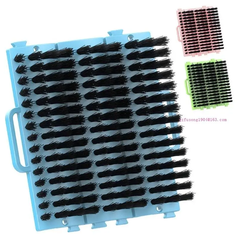 Durability Pet Massager Grooming Horsehair Cattle Tail Brush Horse Cow Scratcher for Gentle Massage and Easy Cleaning D5QD