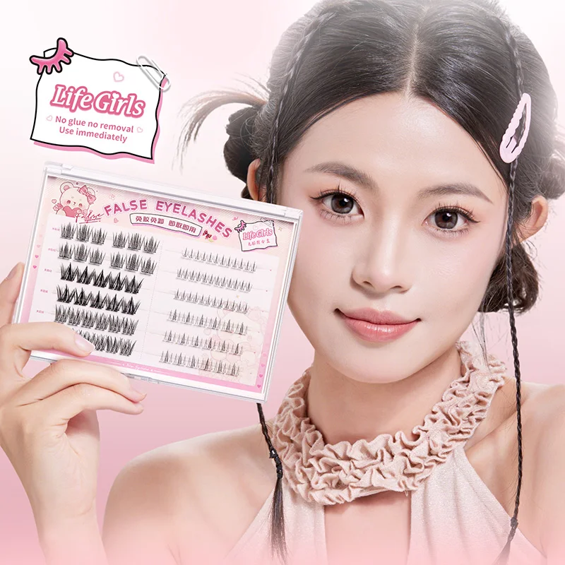 Life Girls Ciglia finte senza colla, set completo di ciglia finte, mix and match curl, ciglia finte superiori e inferiori