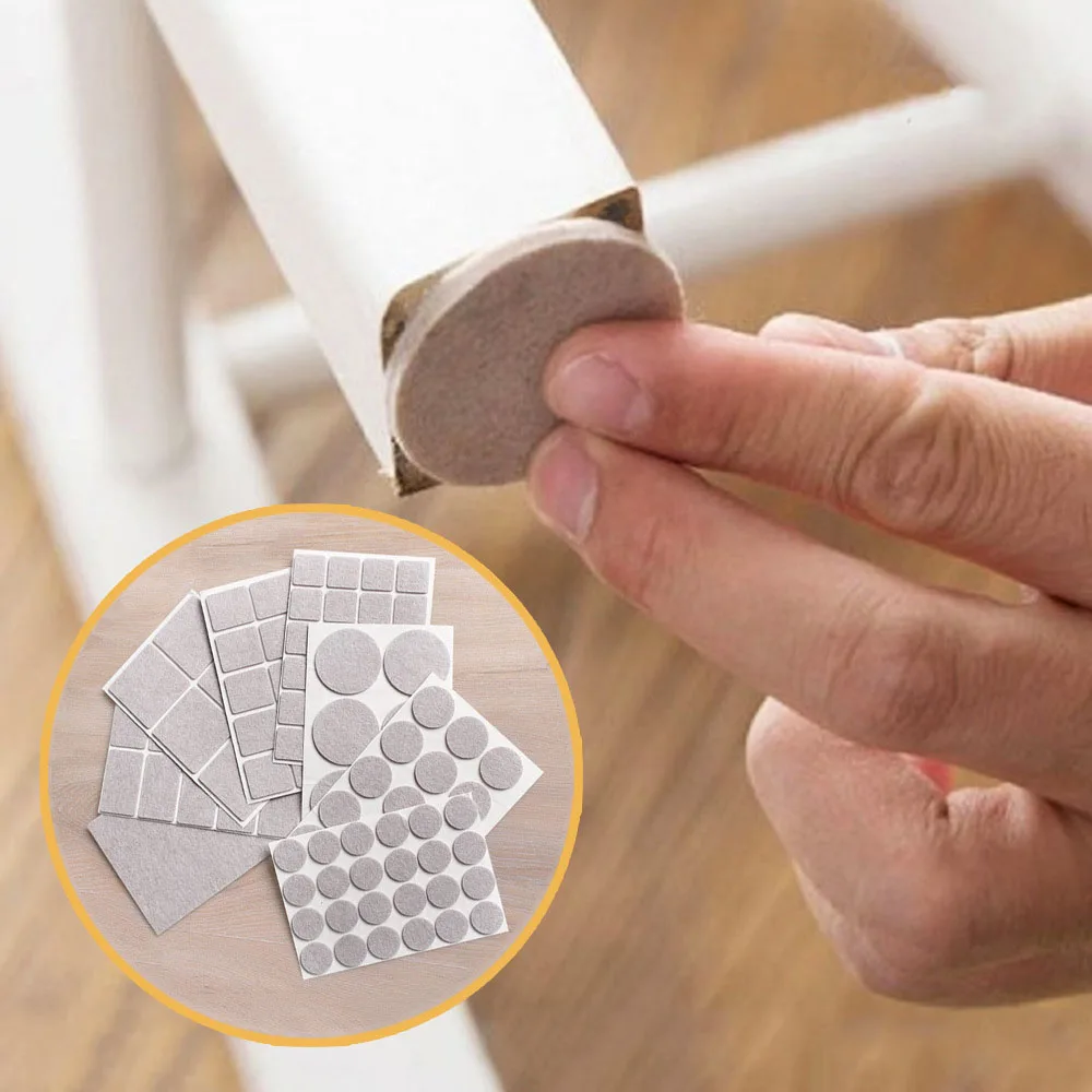 Felt Chair Leg Pads 2mm Self Adhesive Furniture Leg Feet Rug Felt Pads Anti Slip Mat Bumper Damper For Chair Table Protector