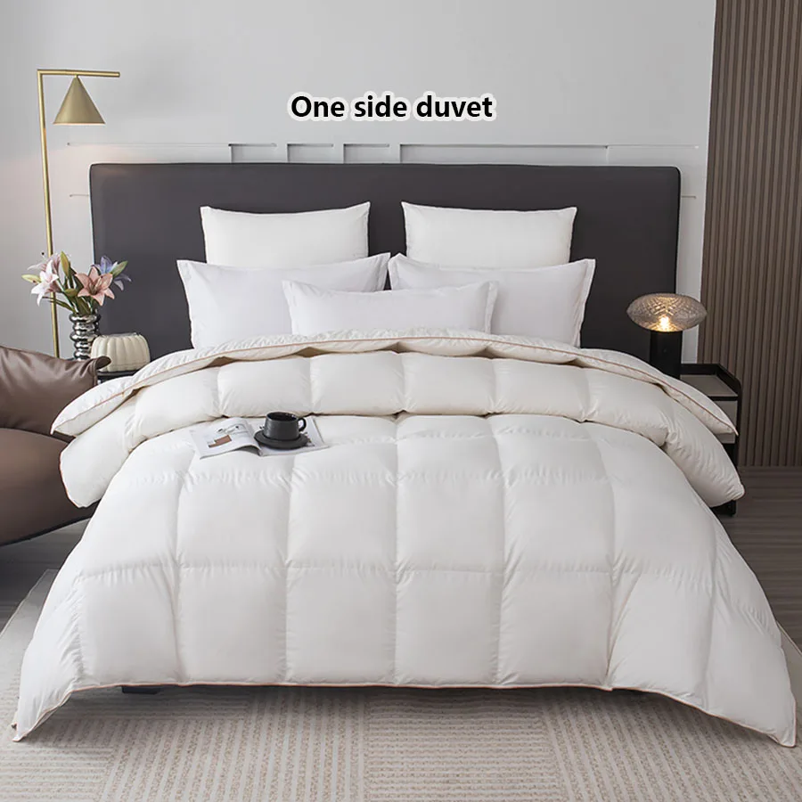 KDJEIKZ Hotel Style Goose Down With Very Warm Winter Duvet King Queen Cotton Thickened Blanket 220x240 White All Seasons Blanket