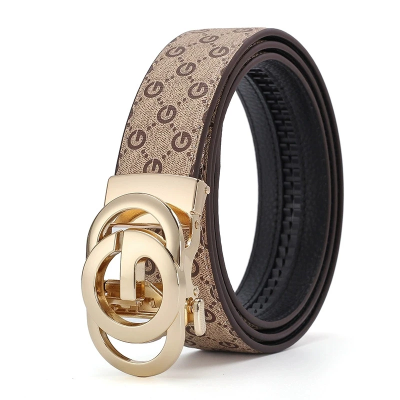 Cinturón de cuero genuino y piel de vaca para hombre, cinturón informal de marca de lujo a la moda, pantalones vaqueros, cinturón de diseño versátil para hombre