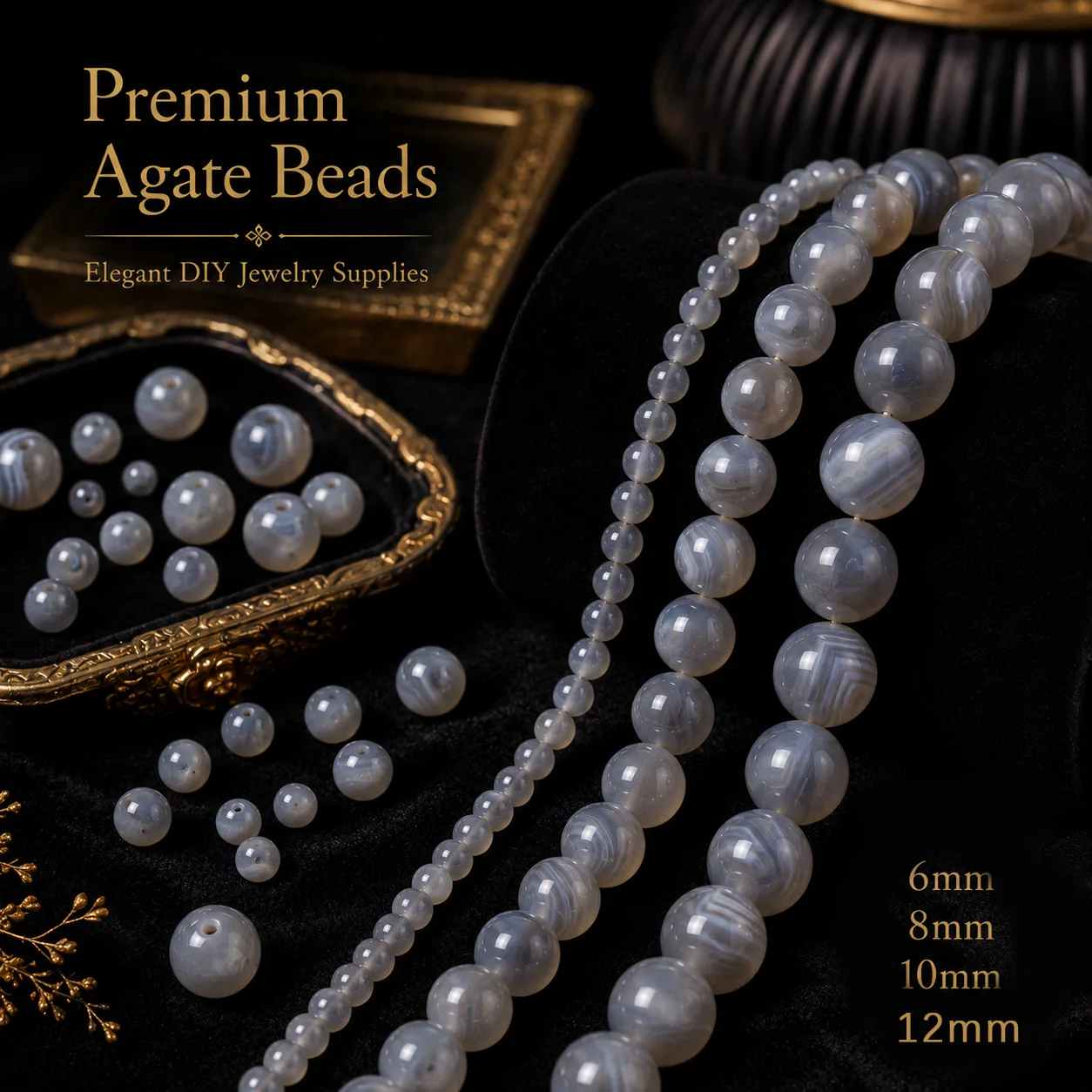 4-12mm 16pcs Stone half strand Gray Agate Multiple Color Schemes Spacer Loose Beads For Jewelry Making DIY Bracelets Necklace