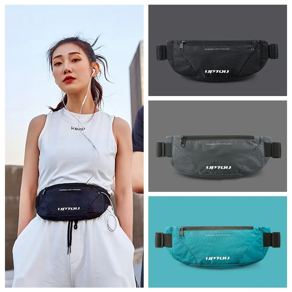 Correias elásticas ajustáveis Sports Waist Bag, Grande capacidade Headphone Jack Run Light cintura Pouch, Impermeável, Portátil