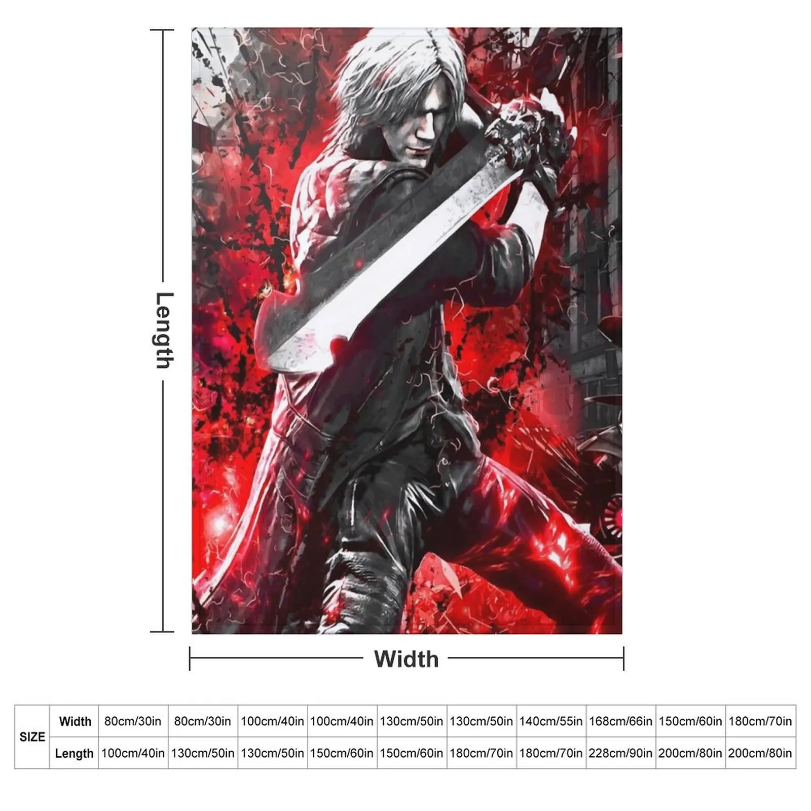 Devil May Cry 5 Dante Throw Blanket Loose Plaid on the sofa Blankets