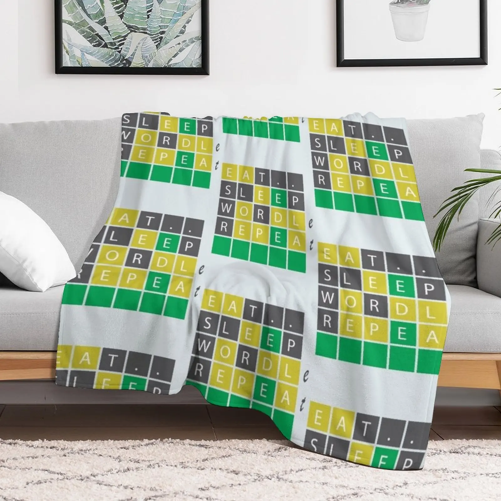 eat sleep wordle repeat, expert wordle, wordle today, wordle obsessed, march birth month, football C Throw Blanket