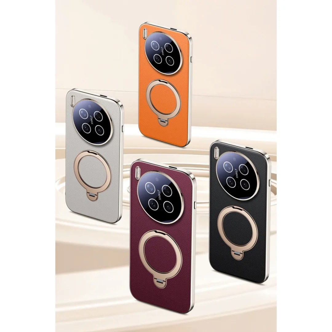 

For Vivo X300 Case Magsafe Vegan Leather With 360° Rotating Magnetic Kickstand Anti-drop Protective for Vivo X300 Pro Case Cover