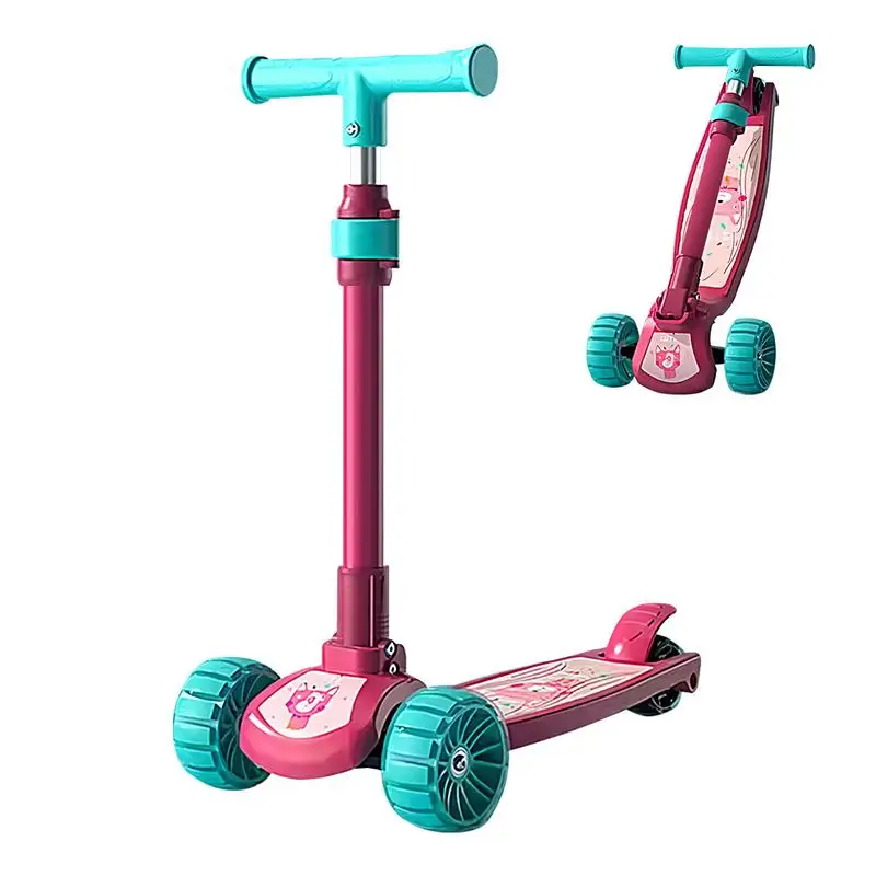 Scooter dobrável com freio de pé para crianças, Scooter dobrável para crianças, Scooter de ciclismo para meninos e meninas, de 2 a 12 anos, ao ar