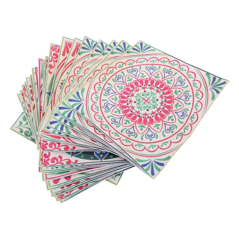 24Pcs Weatherproof PVC Tile Stickers 15x15cm Floral Pattern Tile Decals Self Adhesive Oil Proof Tile Sticker Schools,