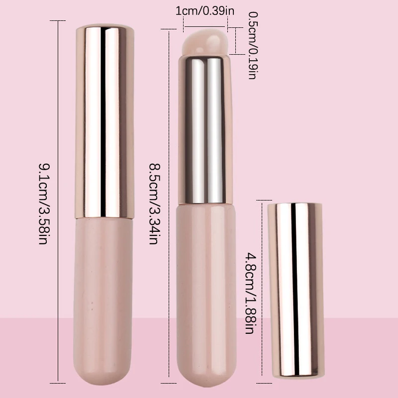 1 قطعة فرشاة الشفاه المحمولة سيليكون مع غطاء مستدير رئيس ماكياج فرش أحمر الشفاه قضيب متعدد الاستخدام أدوات ماكياج المخفي الصغيرة #6