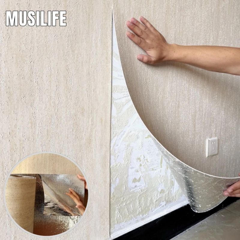 3D Travertine Faux Stone Self-Adhesive Wallpapers Home Decor Thickened Peel and Stick Wall Panels for Living Room Wall Cladding