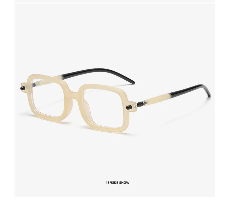 Neue modische quadratische Sonnenbrille für Damen und Herren, Vintage-Markendesigner, Punk-Sonnenbrille, klare Gläser, Spiegelbrille – Detail 12