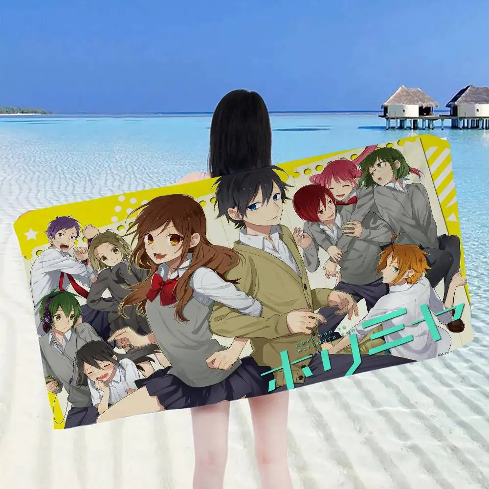 Horimiya Anime Microfiber Blanket Quick Drying Beach Towels Oversized Printing Super Absorbent Pool Towel Blanket